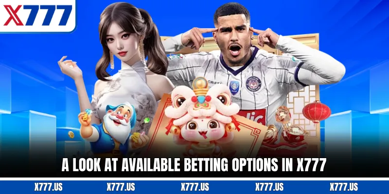 A look at available betting options in X777
