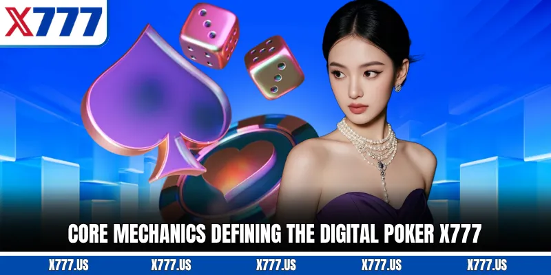 Core mechanics defining the digital Poker X777