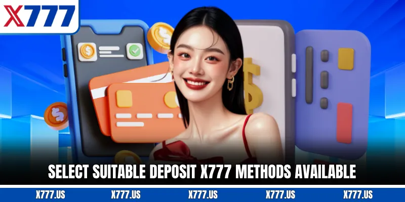 Select suitable Deposit X777 methods available